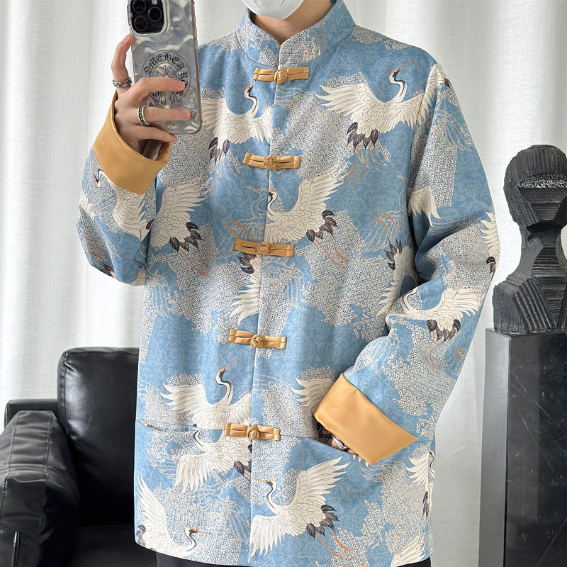 2024春风男装鹿皮绒复古中式唐装汉服夹克外套C229/Y629/P105,男装夹克,电商C229