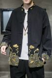 2024春夏风男装棉麻亚麻刺绣唐装汉服夹克外套C229/Y63/P80，男装夹克，电商C229