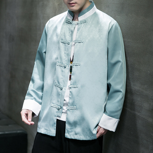 2024春夏风男装冰丝唐装盘扣汉服夹克外套大码C229/Y727/P90图片
