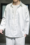 2023春夏新款风男装盘扣长袖衬衫冰丝唐装汉服C229/Y650/P60，男装衬衫，电商C229