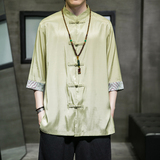 2023春夏风男装冰丝唐装汉服五分袖短袖衬衫男C229/Y702/P60，男装衬衫，电商C229