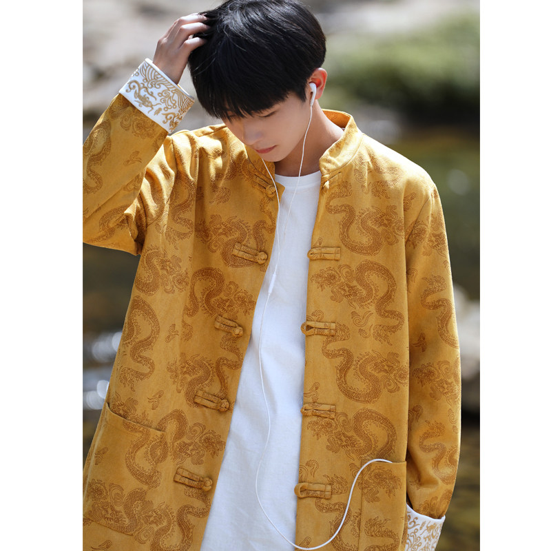 2024秋冬风男装鹿皮绒中式唐装汉服夹克外套C229/Y718/P105,男装夹克,电商C229