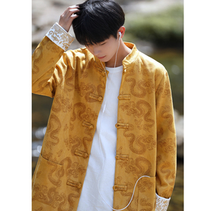 2024秋冬风男装鹿皮绒中式唐装汉服夹克外套C229/Y718/P105图片