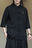 2024夏风男装刺绣唐装汉服短袖五分袖衬衫衬衣C229-Y907-P65，男装衬衫，电商C229