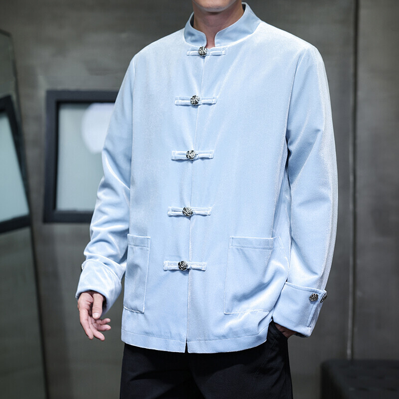 2025秋冬风男装丽丝绒唐装汉服夹克外套大码C229-Y1121-P120,男装夹克,电商C229