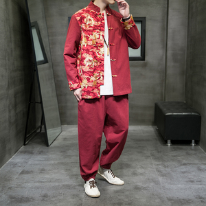 2024秋冬风男装复古中式唐装汉服套装两件套C229/TZ334/P105图片