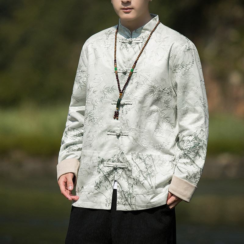 2024冬风男装鹿皮绒复古中式唐装汉服夹克外套C229/Y754/P105,男装夹克,电商C229