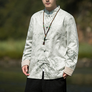 2024冬风男装鹿皮绒复古中式唐装汉服夹克外套C229/Y754/P105图片