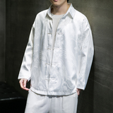 2023春夏新款风男装冰丝唐装长袖衬衫外套大码C229/Y650/P60，男装衬衫，电商C229