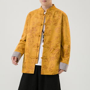2024冬风男装鹿皮绒复古中式唐装汉服夹克外套C229/Y757/P105图片
