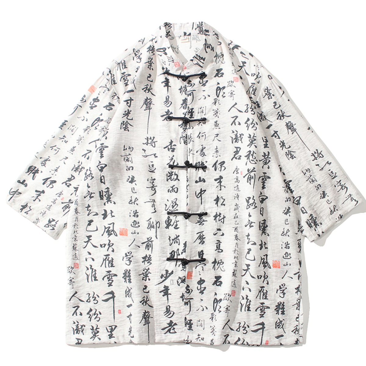 2024夏风男装印花唐装汉服短袖五分袖衬衫衬衣C229-Y1001-P70,男装衬衫,电商C229