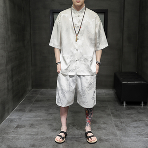 2024夏季风男装中式冰丝唐装汉服套装两件套C229/TZ318/P80图片
