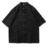 2024春夏风男装复古中式唐装汉服短袖衬衫衬衣C229-Y996-P70，男装衬衫，电商C229