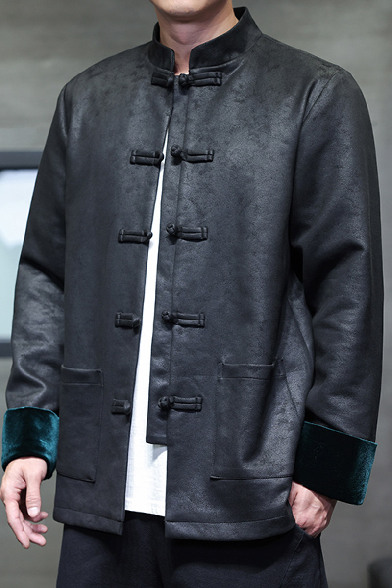 2025秋冬风男装鹿皮绒唐装汉服夹克外套大码C229-Y1116-P120,男装夹克,电商C229