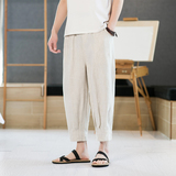 2024春夏新款风棉麻亚麻男装九分裤男宽松大码C229/DK183/P65，男装休闲裤，电商C229