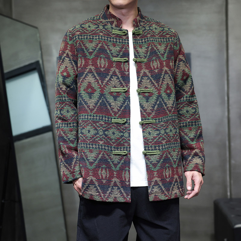 2025秋冬风男装毛呢唐装汉服夹克外套大码C229-Y1119-P125,男装夹克,电商C229