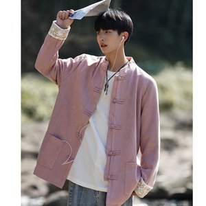2024冬风男装鹿皮绒复古中式唐装汉服夹克外套C229/Y506/P100图片