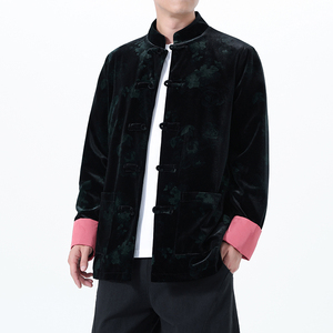 2025秋冬风男装丽丝绒印花唐装汉服夹克外套C229-Y1115-P120图片