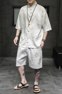 2024夏季风男装中式冰丝唐装汉服套装两件套C229/TZ318/P80图片