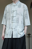 2024夏季风男装印花唐装汉服短袖中式衬衫衬衣C229-Y1020-P70，男装衬衫，电商C229