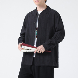 2024春夏风男装棉麻亚麻唐装汉服长袖衬衫衬衣C229-Y1007-P70图片
