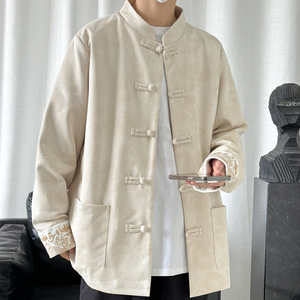 2024春夏风男装鹿皮绒提花唐装汉服夹克外套C229/Y718/P105图片