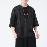 2024春夏风男装冰丝中式盘扣唐装汉服短袖体恤C229-T210-P60，男装T恤，电商C229