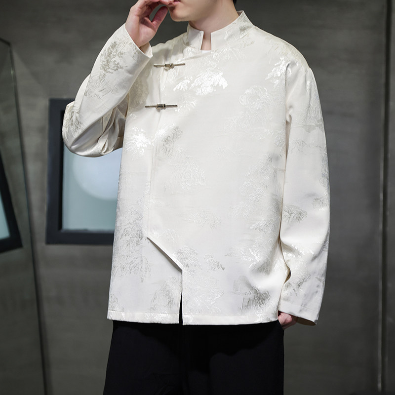 2024春夏新款风男装冰丝唐装中式汉服夹克外套C229-Y995-P100,男装夹克,电商C229