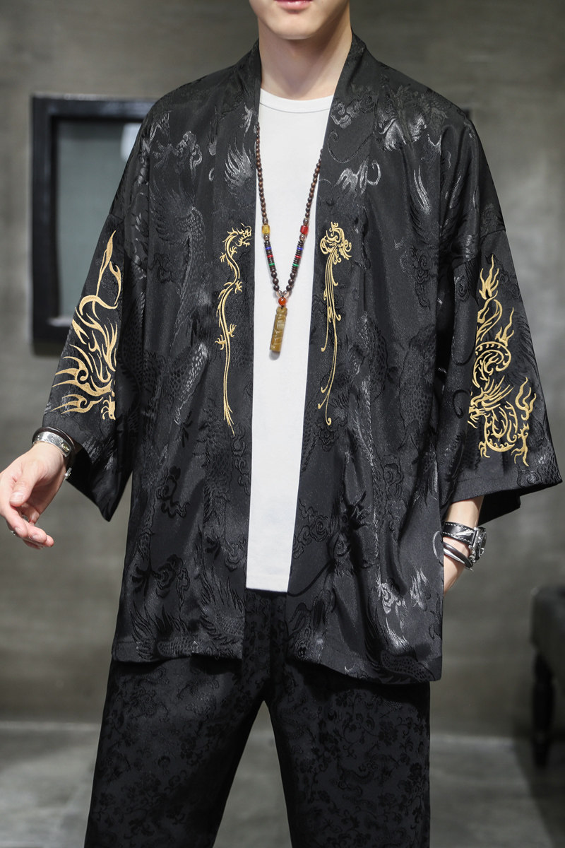 2025秋冬风男装风衣汉服刺绣外套道袍大码宽松C229/F551/P60,男装衬衫,电商C229