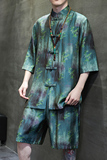 2024春夏新款风男装冰丝唐装汉服套装两件套C229-TZ360-P100，男装休闲套装，电商C229