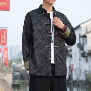 2024春夏风男装提花唐装中式盘扣汉服夹克外套C229/Y764/P100,海贼王男装搭配图图片