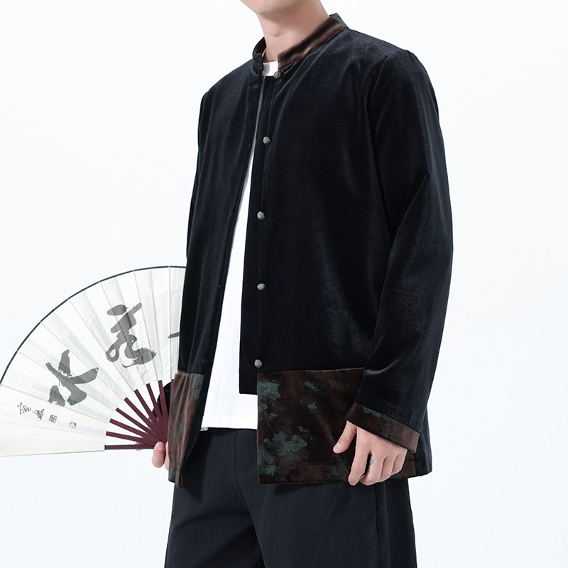 2025秋冬风男装丽丝绒唐装汉服夹克外大码C229-Y1124-P120,男装夹克,电商C229