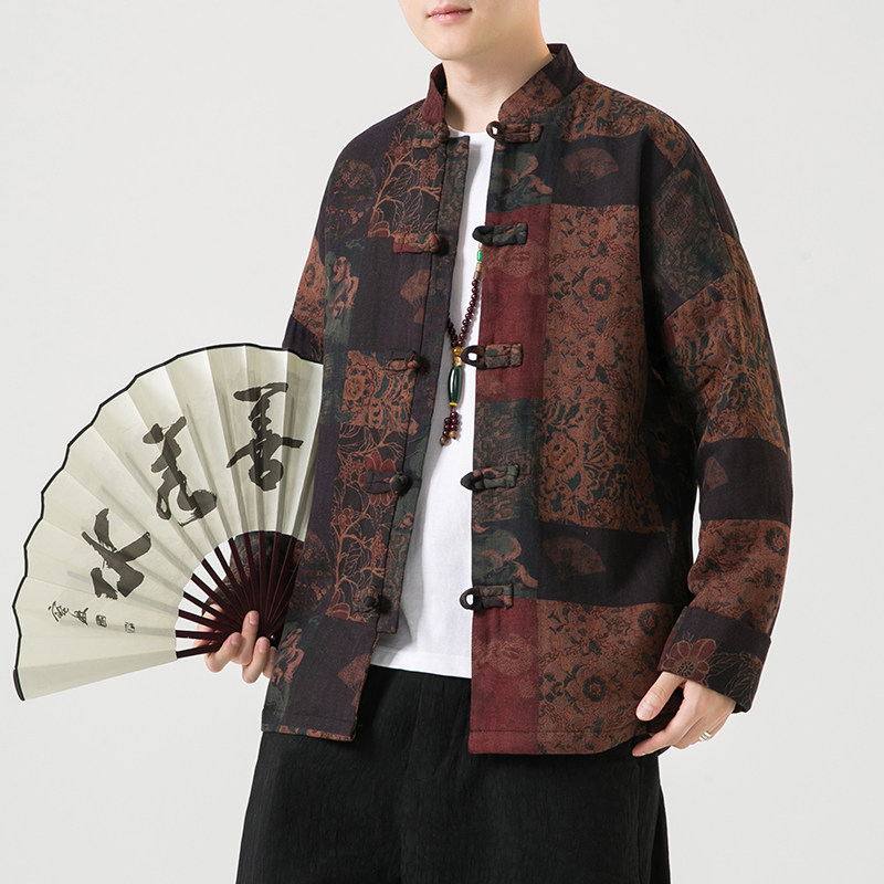 2024秋冬风男装棉中式盘扣唐装汉服夹克外套C229/Y750/P100，男装夹克，电商C229