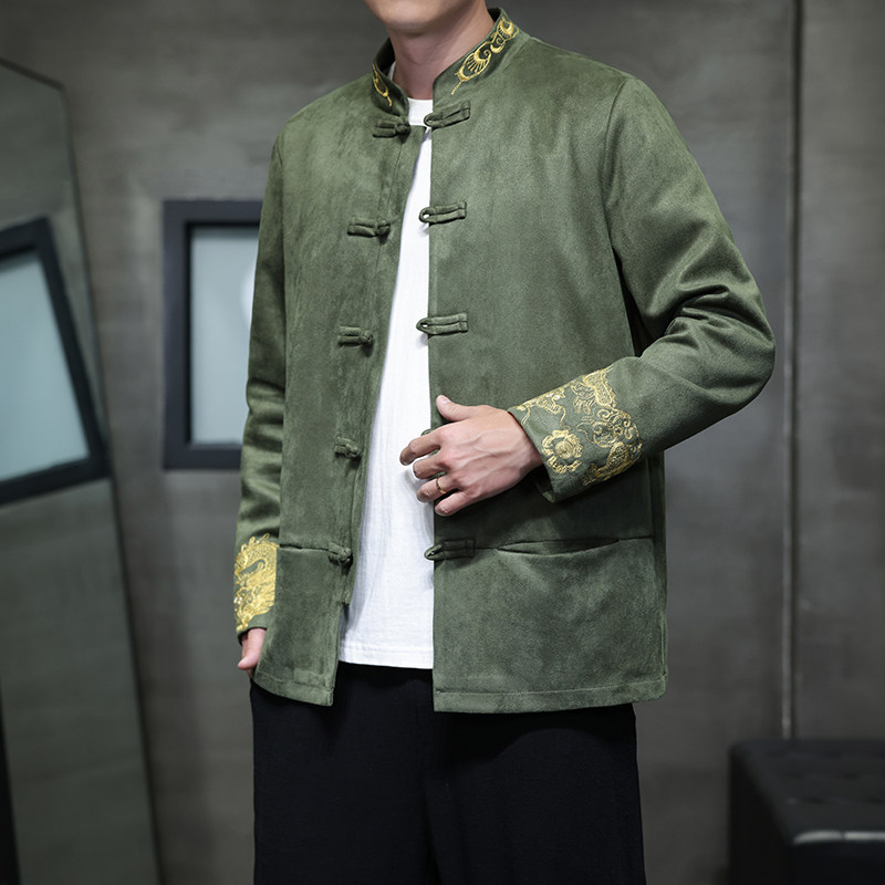 2025秋冬风男装刺绣唐装汉服夹克外套大码C229-Y1077-P120,男装夹克,电商C229