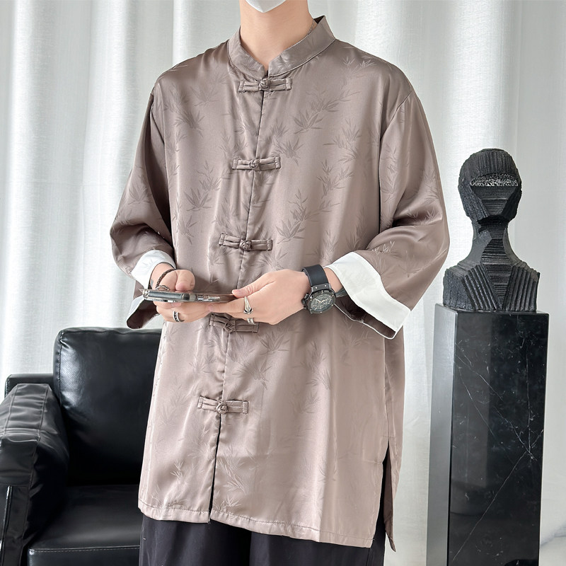 2024春夏风男装冰丝复古中式唐装汉服衬衫衬衣C229/Y678/P60,男装衬衫,电商C229