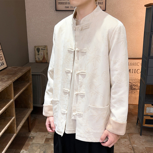 2025秋冬风男装鹿皮绒唐装汉服夹克外套大码C229/Y757/P105图片