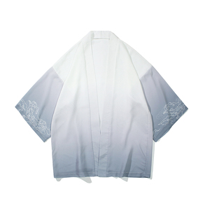 2023风男装冰丝渐变唐装汉服五分袖防晒衣风衣C229/Y609/P40图片