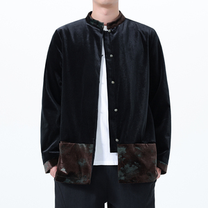 2025秋冬风男装丽丝绒唐装汉服夹克外大码C229-Y1124-P120图片