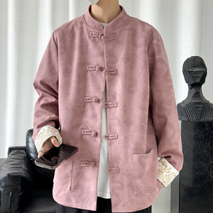 2024春夏风男装鹿皮绒提花唐装汉服夹克外套C229/Y718/P105图片