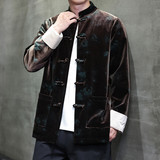 2025秋冬风男装丽丝绒唐装汉服夹克外套大码C229-Y1115-P120，男装夹克，电商C229