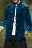 2024秋冬风男装丽丝绒复古中式竹叶衬衫衬衣C229-Y759-P98，男装夹克，电商C229