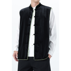2025秋冬风男装丽丝绒唐装汉服马甲外套大码C229-Y1114-P110图片
