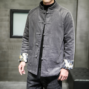 2024冬季复古中式灯芯绒盘扣棉衣棉袄外套汉服大码C229/MY44/P140图片