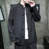 2024秋冬风男装复古中式唐装汉服长袖衬衫衬衣C229/Y712/P65，男装衬衫，电商C229