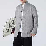 2024春夏风男装提花暗纹盘扣唐装汉服夹克外套C229-Y992-P100，男装夹克，电商C229