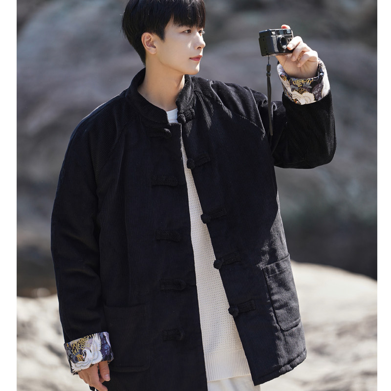 2024秋冬风男装灯芯绒复古中式唐装汉服棉衣C229/MY44/P140图片