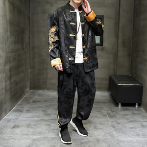 2024秋冬风男装复古中式唐装汉服套装两件套C229/TZ311/P110图片