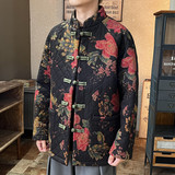 2025秋冬风男装印花中式棉衣棉袄外套大码C229-Y1126-P160，男装棉衣，电商C229