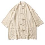 2024春夏风男装冰丝唐装汉服五分袖衬衫衬衣C229-Y902-P65，男装衬衫，电商C229