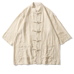 2024春夏风男装冰丝唐装汉服五分袖衬衫衬衣C229-Y902-P65图片